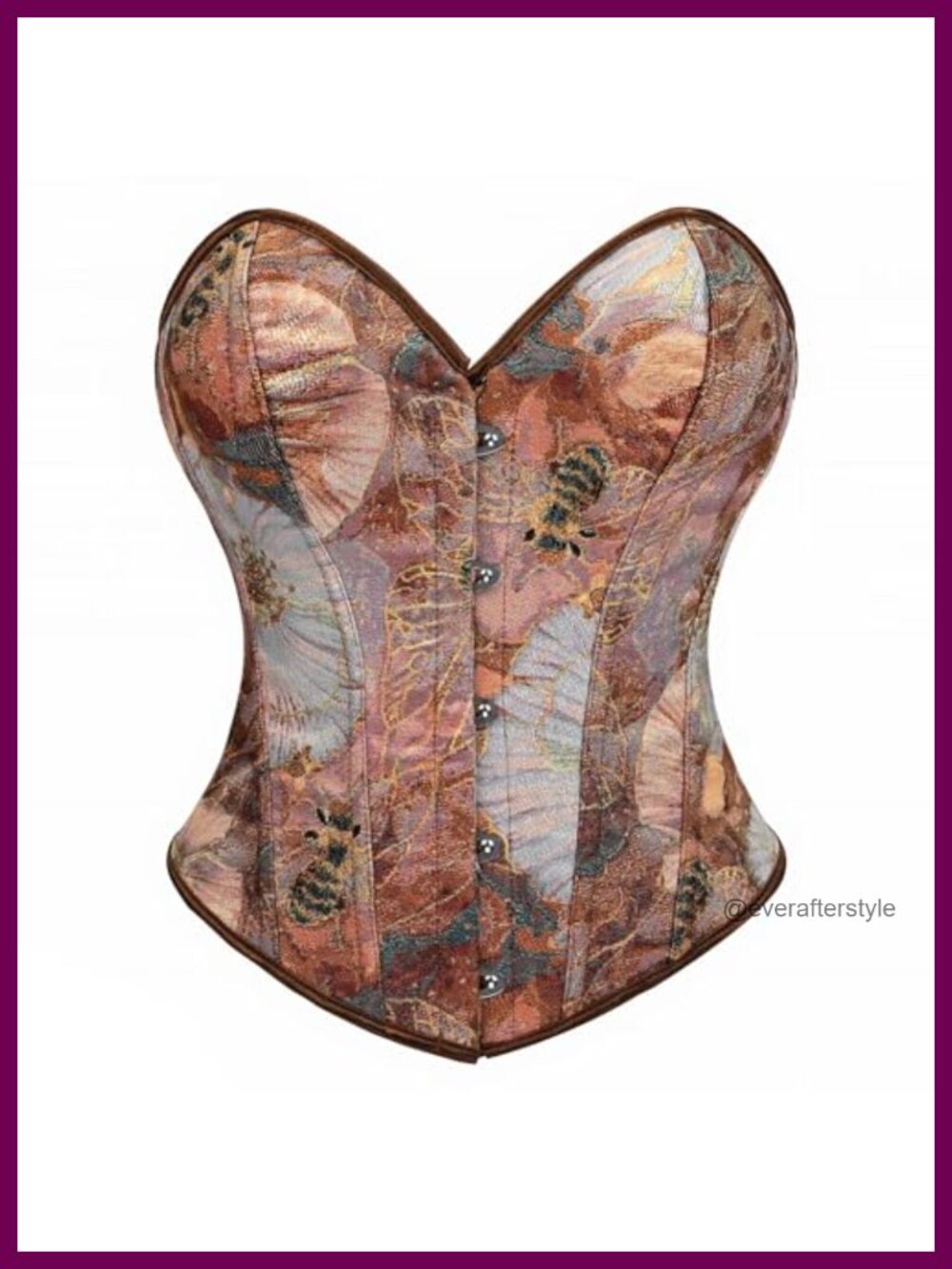 Floral Corset Top Women Strapless Overbust Boned Bustier